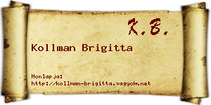 Kollman Brigitta névjegykártya